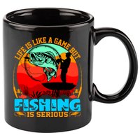 Funny Fishing Is Serious 11oz C Handle Ceramic Mug