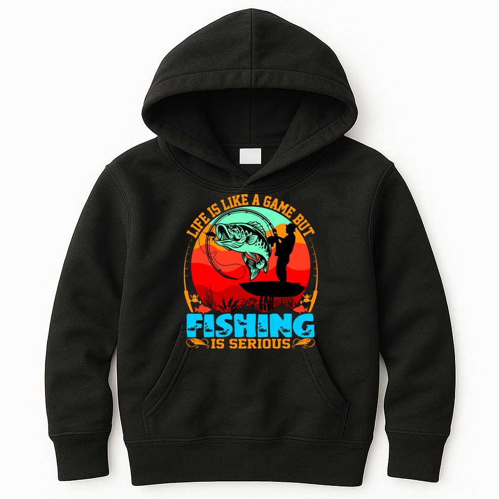 Funny Fishing Is Serious Kids Hoodie