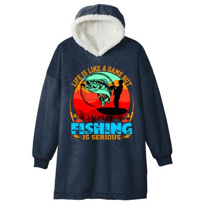 Funny Fishing Is Serious Hooded Wearable Blanket