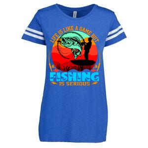 Funny Fishing Is Serious Enza Ladies Jersey Football T-Shirt