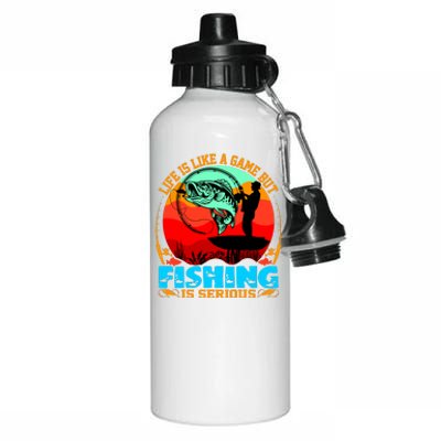 Funny Fishing Is Serious Aluminum Water Bottle