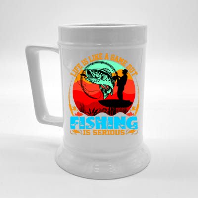 Funny Fishing Is Serious Beer Stein