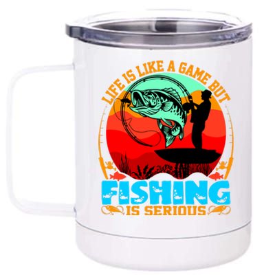 Funny Fishing Is Serious 12 oz Stainless Steel Tumbler Cup