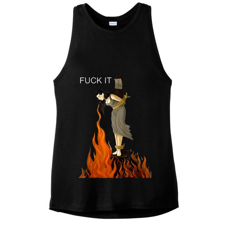 Funny Fuck It Witch Fuck It Witch On Fire Ladies PosiCharge Tri-Blend Wicking Tank