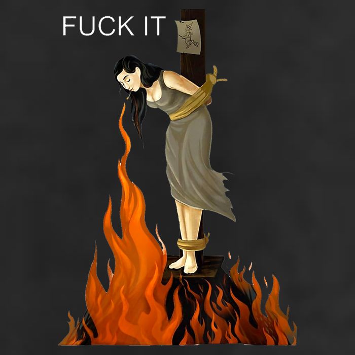 Funny Fuck It Witch Fuck It Witch On Fire 7 Panel Mesh Trucker Snapback Hat