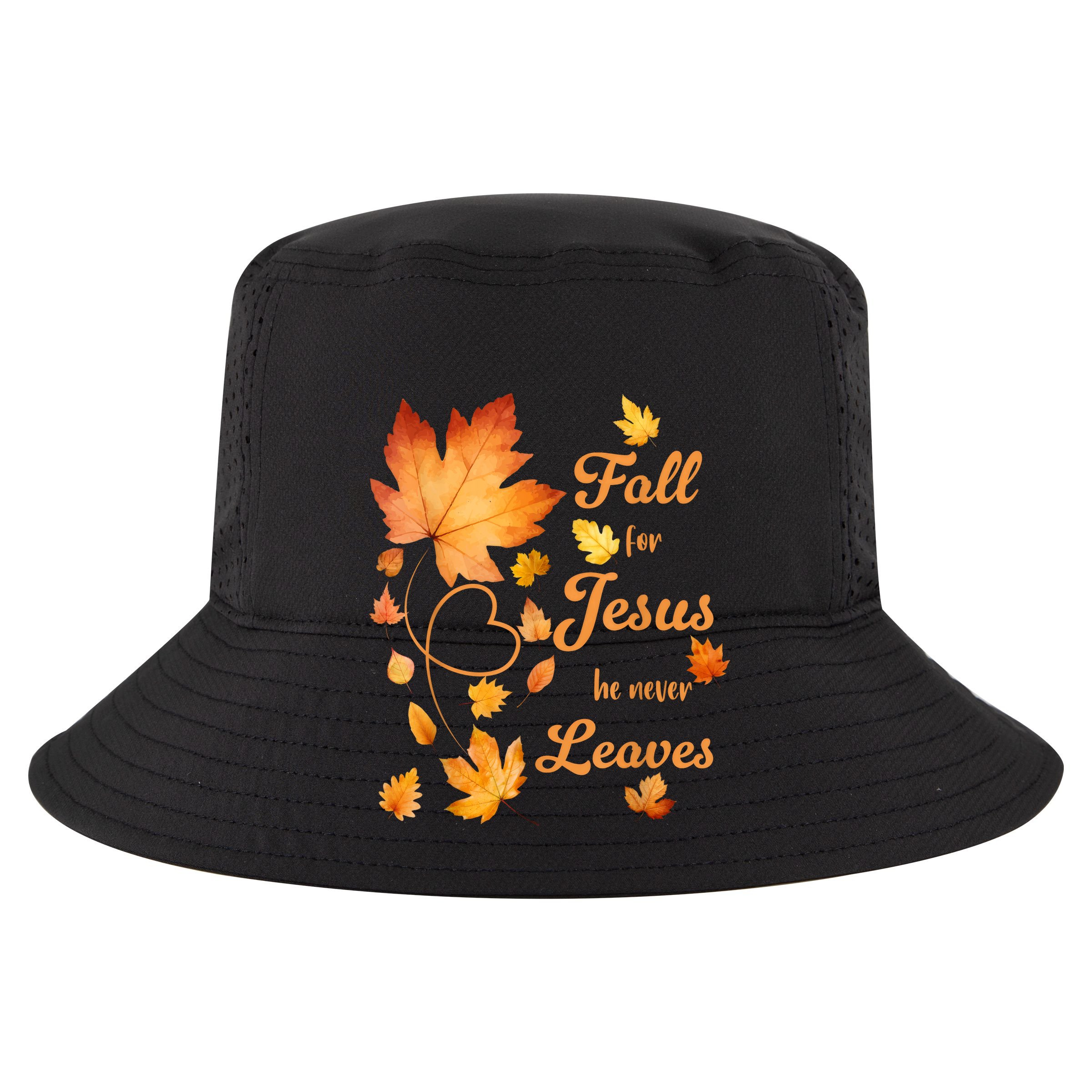 Fall For Jesus He Never Leave Beautiful Fall Leaves Vector Backpack