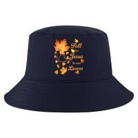 Fall For Jesus He Never Leave Beautiful Fall Leaves Cool Comfort Performance Bucket Hat