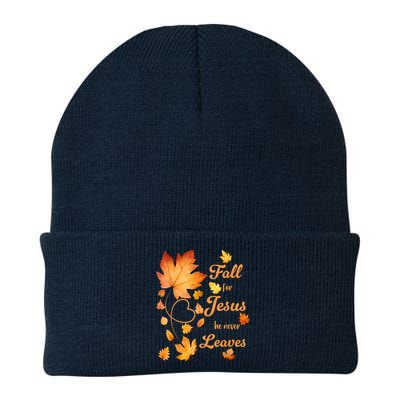 Fall For Jesus He Never Leave Beautiful Fall Leaves Beanie