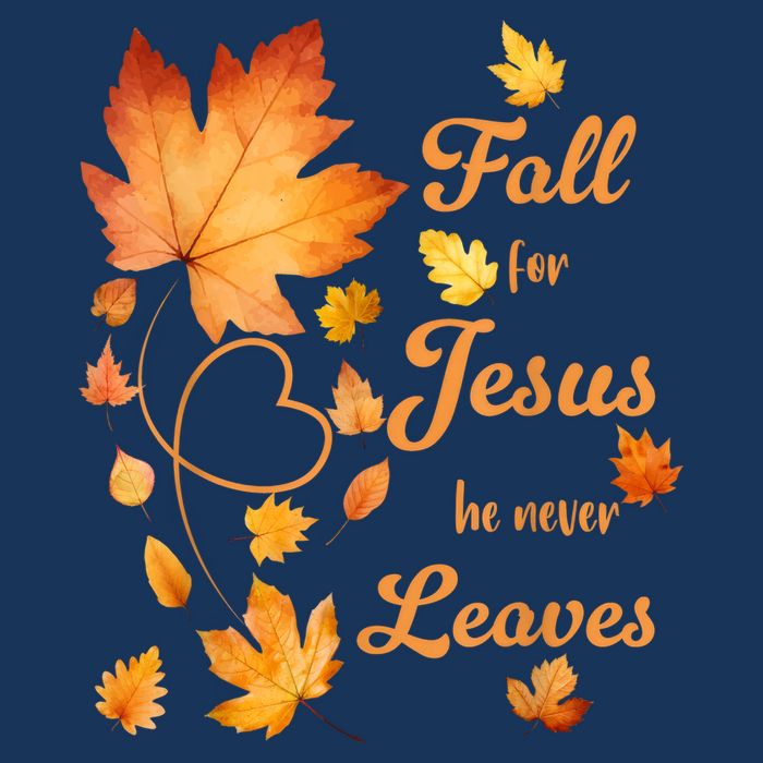 Fall For Jesus He Never Leave Beautiful Fall Leaves Flat Bill Trucker Hat