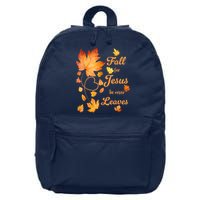Fall For Jesus He Never Leave Beautiful Fall Leaves 16 in Basic Backpack