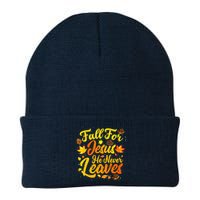 Fall For Jesus He Never Leaves Funny Fall Autumn Christian Beanie