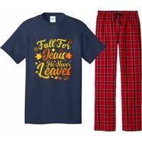 Fall For Jesus He Never Leaves Funny Fall Autumn Christian Pajama Set