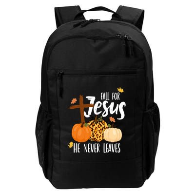 Fall For Jesus He Never Leaves Cross Pumpkin Backpack