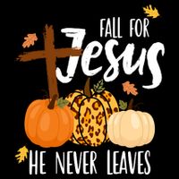 Fall For Jesus He Never Leaves Cross Pumpkin 16 in Basic Backpack