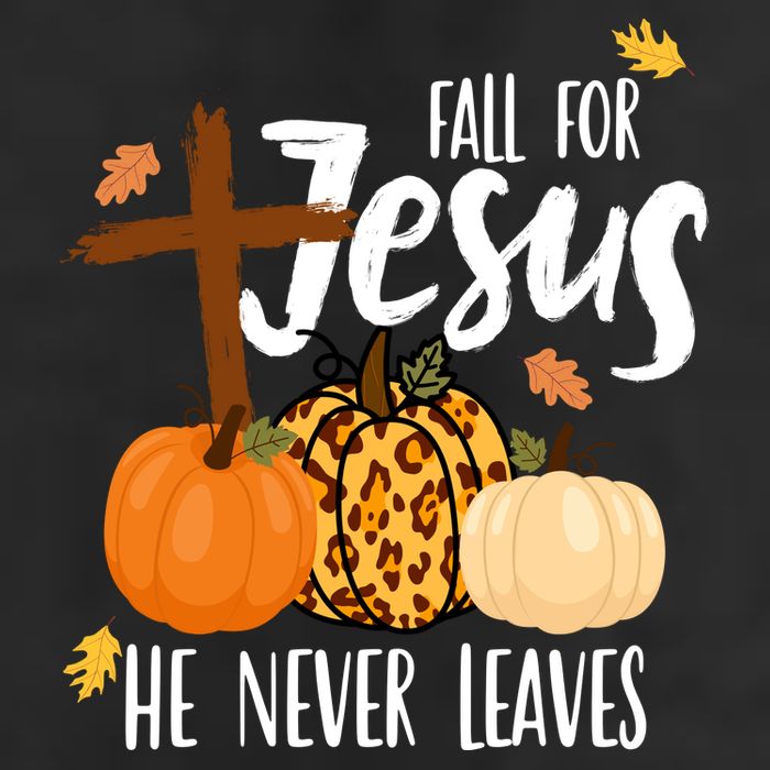 Fall For Jesus He Never Leaves Cross Pumpkin 25L Jumbo Tote