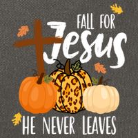 Fall For Jesus He Never Leaves Cross Pumpkin Cotton Canvas Backpack