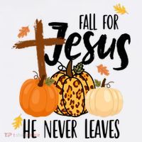 Fall For Jesus He Never Leaves Cross Pumpkin Sustainable Bucket Hat