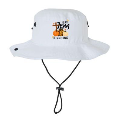 Fall For Jesus He Never Leaves Cross Pumpkin Bucket Hat