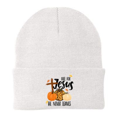 Fall For Jesus He Never Leaves Cross Pumpkin Beanie