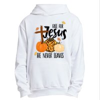 Fall For Jesus He Never Leaves Cross Pumpkin Urban Pullover Hoodie