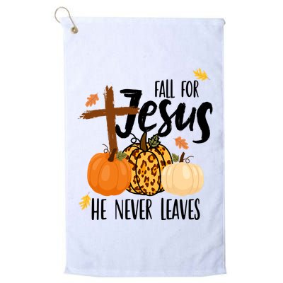 Fall For Jesus He Never Leaves Cross Pumpkin Golf Towel