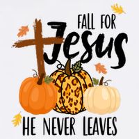Fall For Jesus He Never Leaves Cross Pumpkin Golf Towel