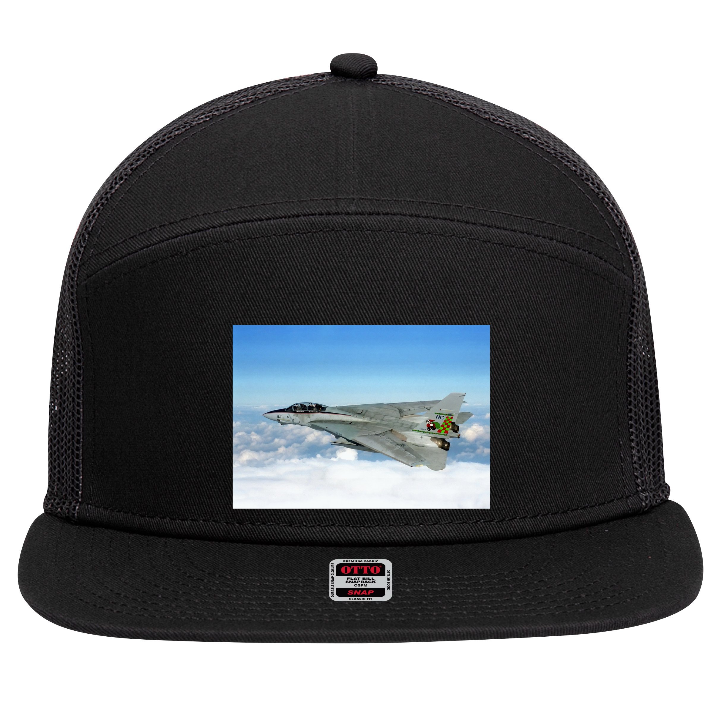 F14 Fighter Jet 7 Panel Mesh Trucker Snapback Hat