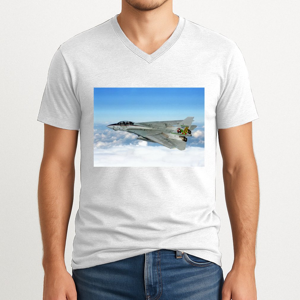 F14 Fighter Jet V-Neck T-Shirt