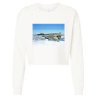 F14 Fighter Jet Cropped Pullover Crew