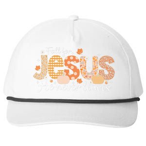 Fall For Jesus He Never Leaves Christian Thanksgiving Snapback Five-Panel Rope Hat