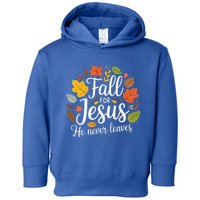 Fall For Jesus He Never Leaves Christian Toddler Hoodie