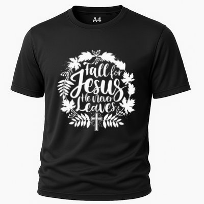 Fall For Jesus He Never Leaves Autumn Christian Thanksgiving Performance Shirt