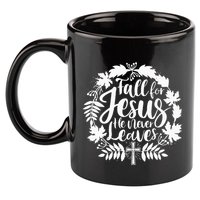 Fall For Jesus He Never Leaves Autumn Christian Thanksgiving 11oz C Handle Ceramic Mug