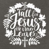 Fall For Jesus He Never Leaves Autumn Christian Thanksgiving Cotton Canvas Backpack