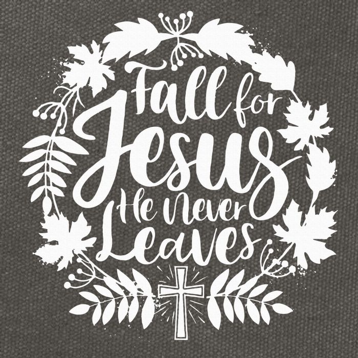 Fall For Jesus He Never Leaves Autumn Christian Thanksgiving Cotton Canvas Backpack