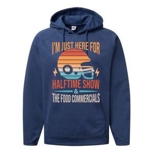 Funny Football Just Here For Food Commercials Halftime Show Gift Performance Fleece Hoodie