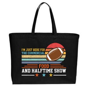 Funny Football Just Here For Food Commercials Halftime Show Gift Cotton Canvas Jumbo Tote