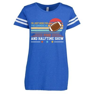 Funny Football Just Here For Food Commercials Halftime Show Gift Enza Ladies Jersey Football T-Shirt