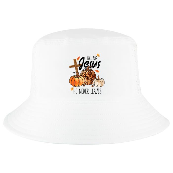 Fall For Jesus He Never Leaves Thanksgiving Autumn Cool Comfort Performance Bucket Hat