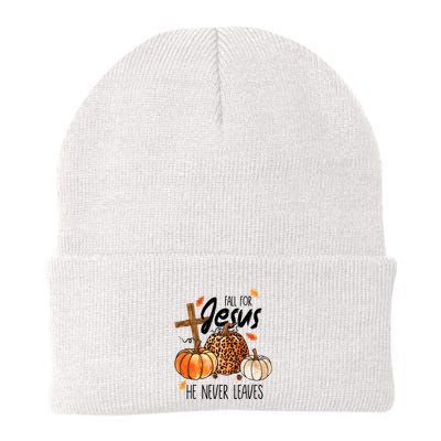 Fall For Jesus He Never Leaves Thanksgiving Autumn Beanie