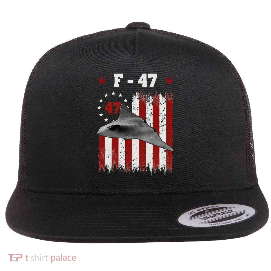 F47 Fighter Jet Trump  Flat Bill Trucker Hat