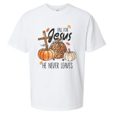 Fall For Jesus He Never Leaves Christian Thanksgiving Dinner Sueded Cloud Jersey T-Shirt