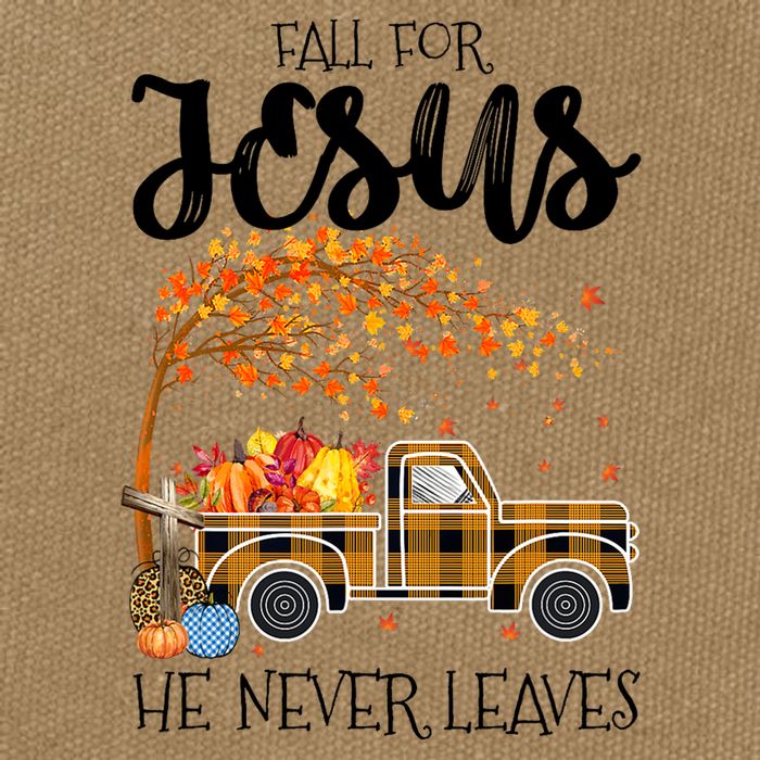 Fall For Jesus He Never Leaves Thanksgiving Cross Jesus Cotton Canvas Backpack