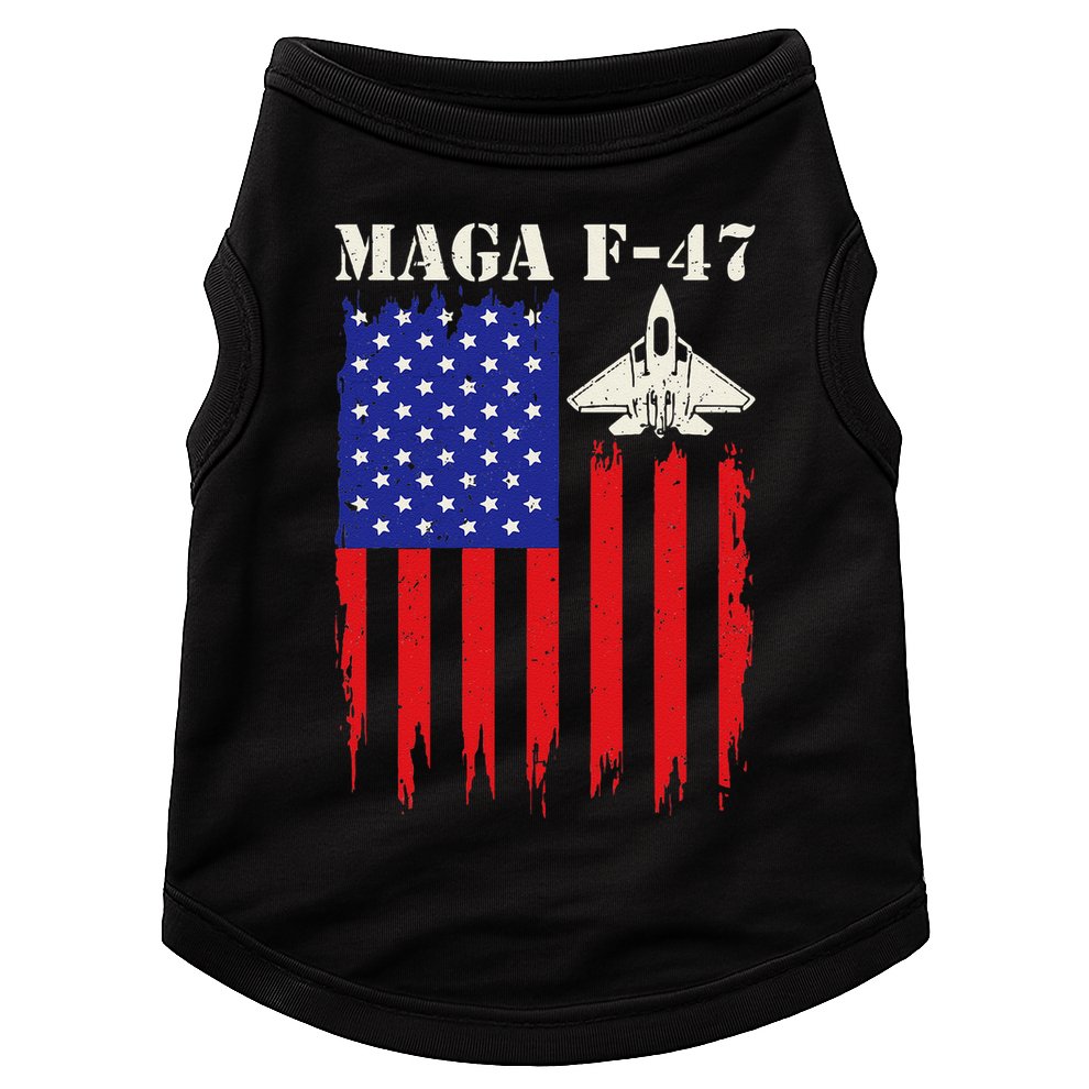 F47 Fighter Jet F-47 Jet Fighter Aircraft Us Flag Vintage Doggie Tank