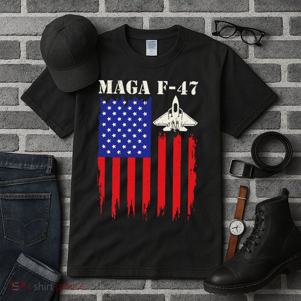 F47 Fighter Jet F-47 Jet Fighter Aircraft Us Flag Vintage Tall T-Shirt