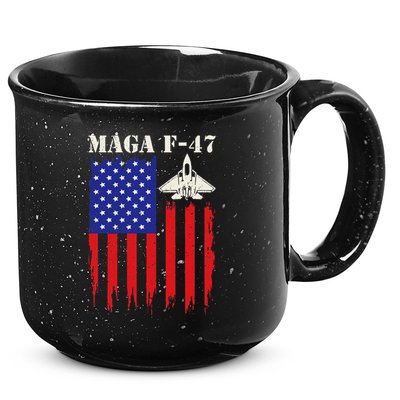 F47 Fighter Jet F-47 Jet Fighter Aircraft Us Flag Vintage 15oz Campfire Ceramic Mug