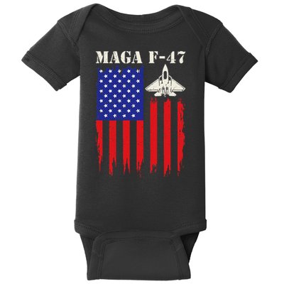 F47 Fighter Jet F-47 Jet Fighter Aircraft Us Flag Vintage Baby Bodysuit