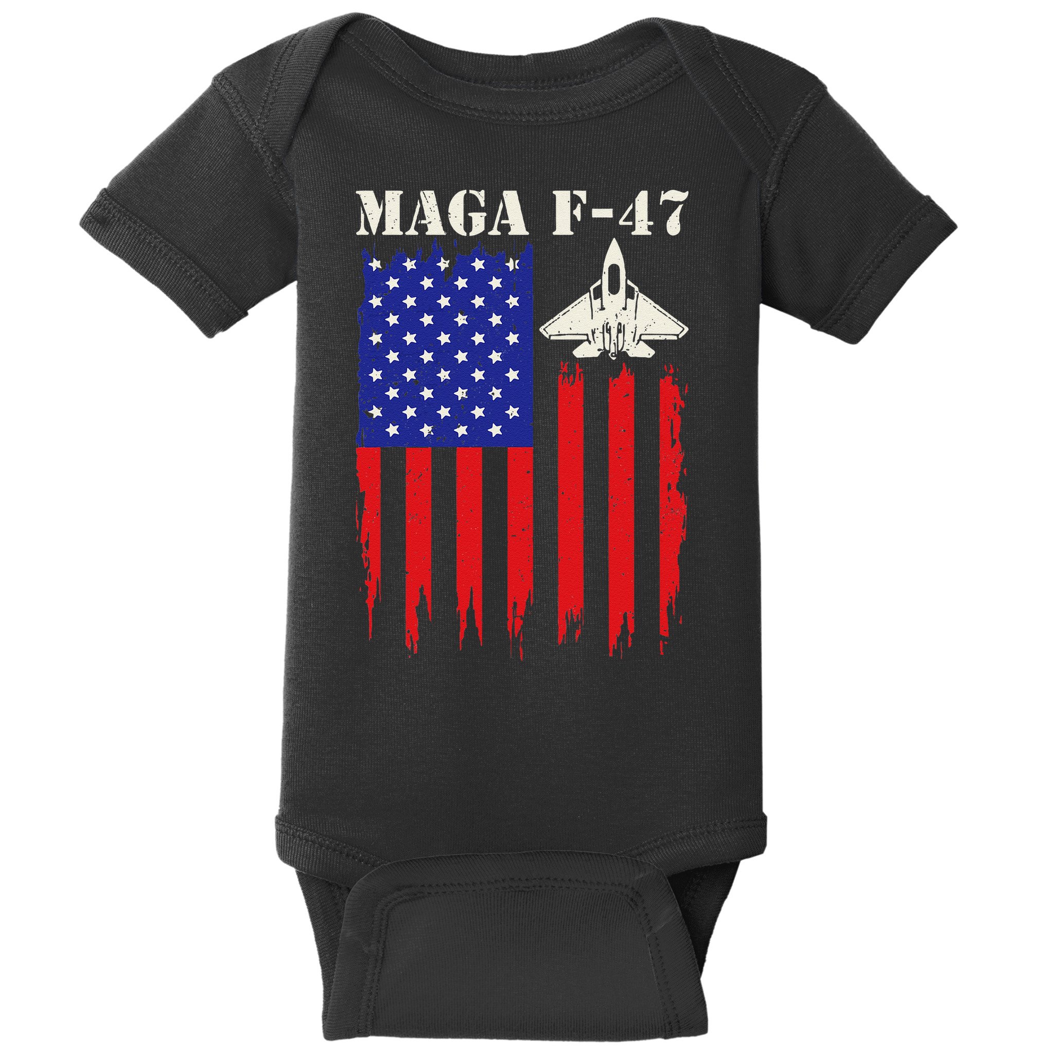 F47 Fighter Jet F-47 Jet Fighter Aircraft Us Flag Vintage Baby Bodysuit