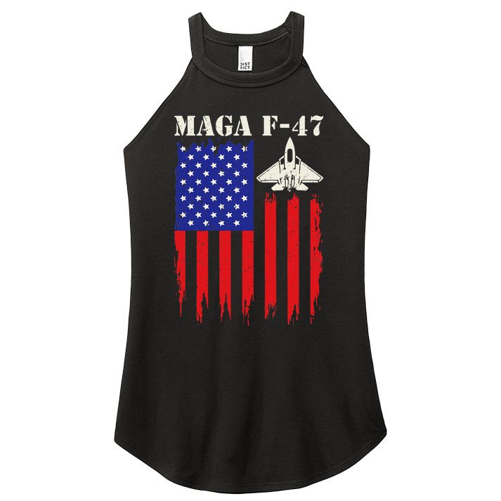 F47 Fighter Jet F-47 Jet Fighter Aircraft Us Flag Vintage Women's Perfect Tri Rocker Tank