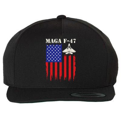 F47 Fighter Jet F-47 Jet Fighter Aircraft Us Flag Vintage Wool Snapback Cap